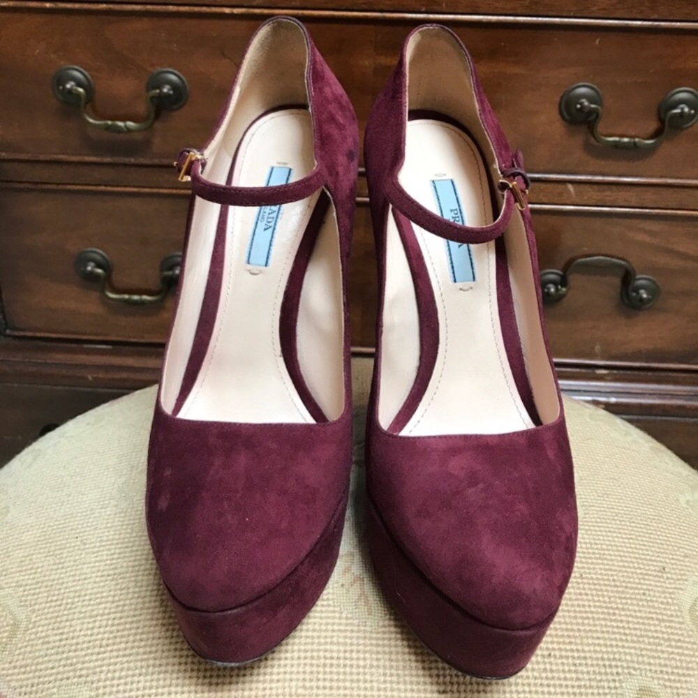 Suede wine colored Prada’s